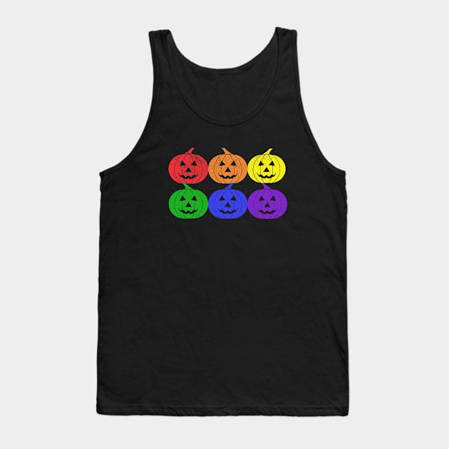 Distressed Gay Pride Jack O'Lanterns Tank Top by Muzehack